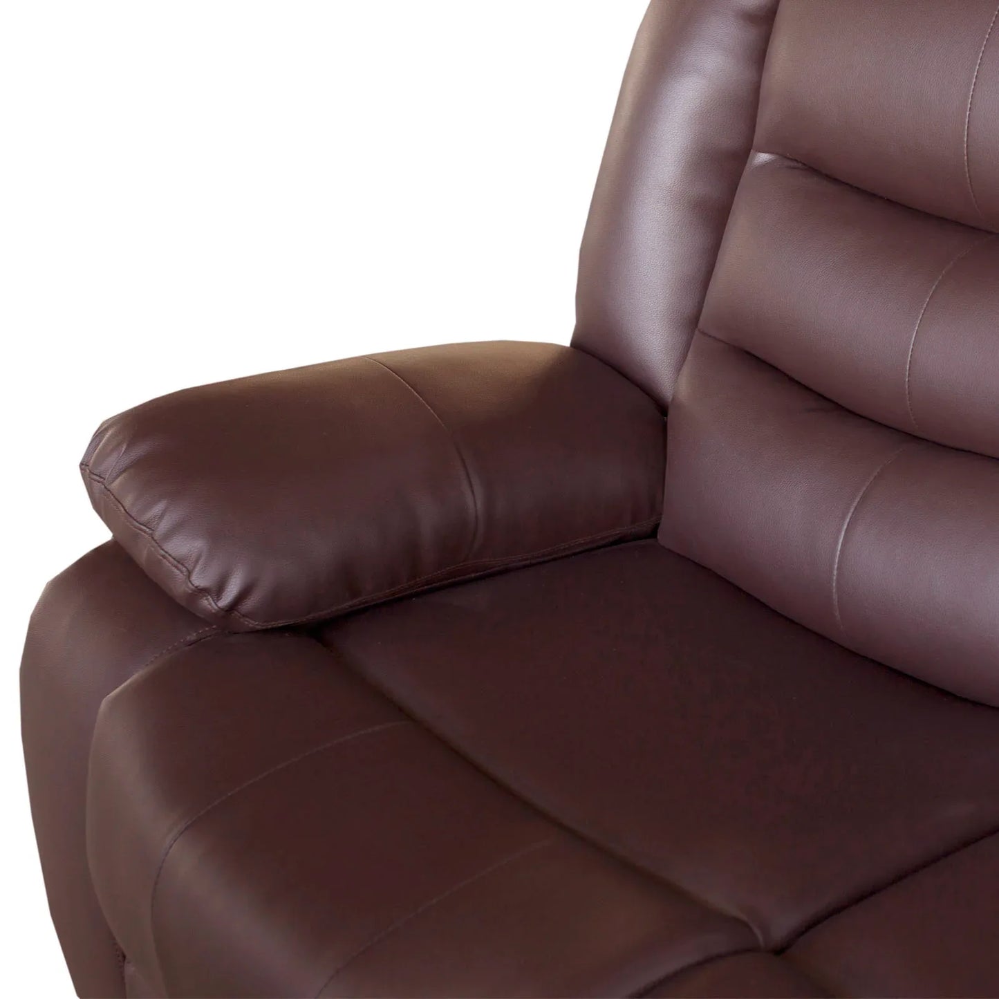 2 Seater Recliner Sofa In Faux Leather Lounge Couch in Brown - Mekamart Australia