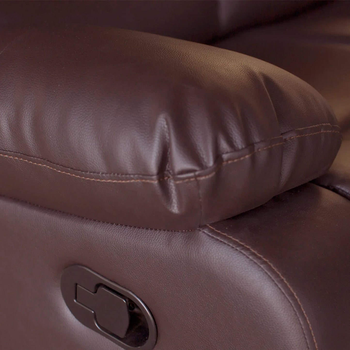 2 Seater Recliner Sofa In Faux Leather Lounge Couch in Brown - Mekamart Australia