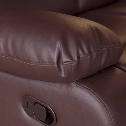 2 Seater Recliner Sofa In Faux Leather Lounge Couch in Brown - Mekamart Australia