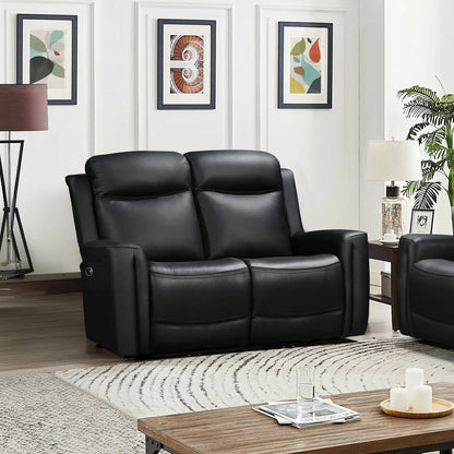 2 Seater Electric Leather/PVC Black Recliner - Mekamart Australia