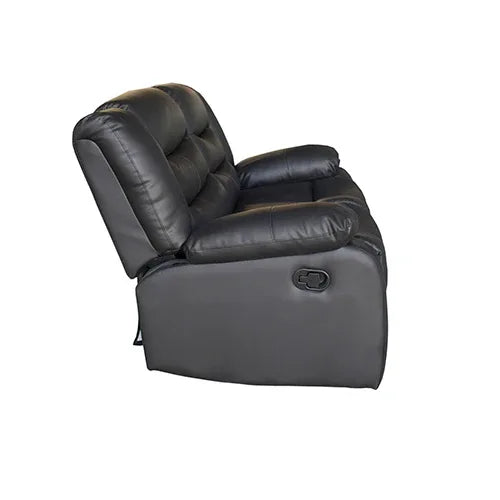 2 Seater Recliner Sofa In Faux Leather Lounge Couch in Black - Mekamart Australia
