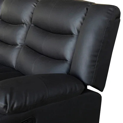3 Seater Recliner Sofa In Faux Leather Lounge Couch in Black - Mekamart Australia