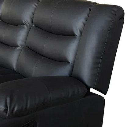 3 Seater Recliner Sofa In Faux Leather Lounge Couch in Black - Mekamart Australia