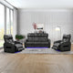 3-1-1 Seater Electric Air Leather Dark Grey Recliner Set - Mekamart Australia