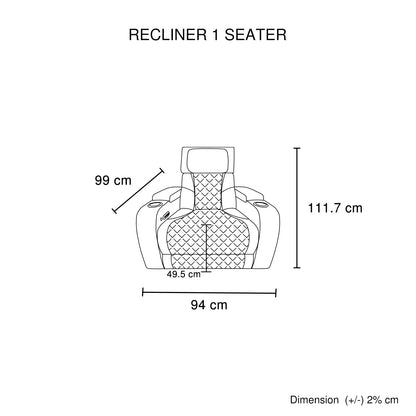 3-1-1 Seater Electric Air Leather Dark Grey Recliner Set - Mekamart Australia