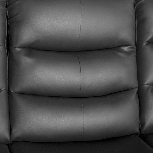 3+1+1 Seater Recliner Sofa In Faux Leather Lounge Couch in Black - Mekamart Australia
