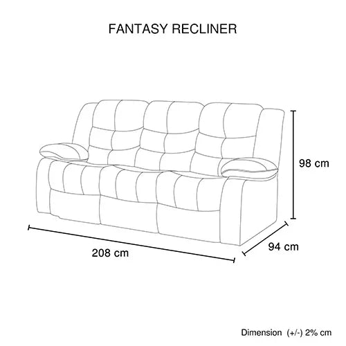 3+1+1 Seater Recliner Sofa In Faux Leather Lounge Couch in Black - Mekamart Australia