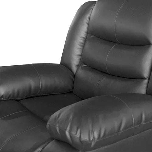 3+2+1 Seater Recliner Sofa In Faux Leather Lounge Couch in Black - Mekamart Australia