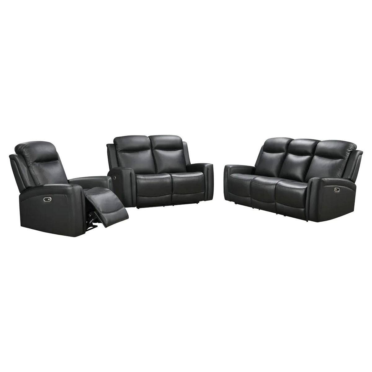 3-2 Seater Electric Leather/PVC Black Recliner Set - Mekamart Australia