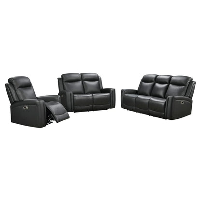 3-2 Seater Electric Leather/PVC Black Recliner Set - Mekamart Australia