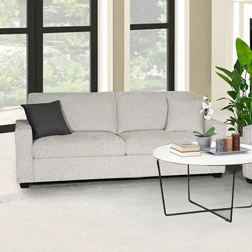 Milano 3 Seater Sofa Set Polyester Fabric Multilayer Two Pillows Attached Individual Pocket Spring - Mekamart Australia