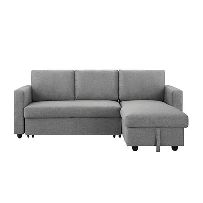 Murry 2 Seater Sofa Bed With Pull Out Storage Corner Lounge Set In Grey With Chaise - Mekamart Australia