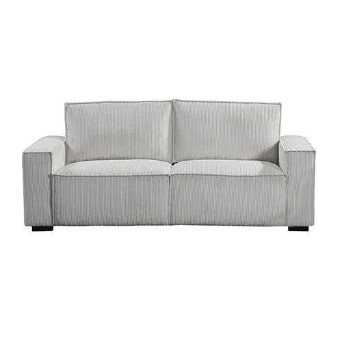 Reno 3 Seater Sofa Grey Colour Fabric Upholstery Wooden Structure Knock Down Feature In Back & Arms - Mekamart Australia