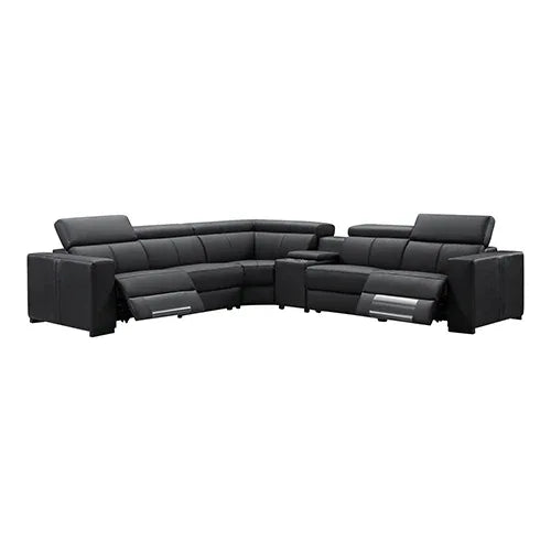 Washington Genuine Leather 6 Seater Corner Sofa With 2 Electric Recliners And Reversible Console - Mekamart Australia
