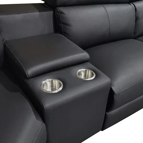 Washington Genuine Leather 6 Seater Corner Sofa With 2 Electric Recliners And Reversible Console - Mekamart Australia