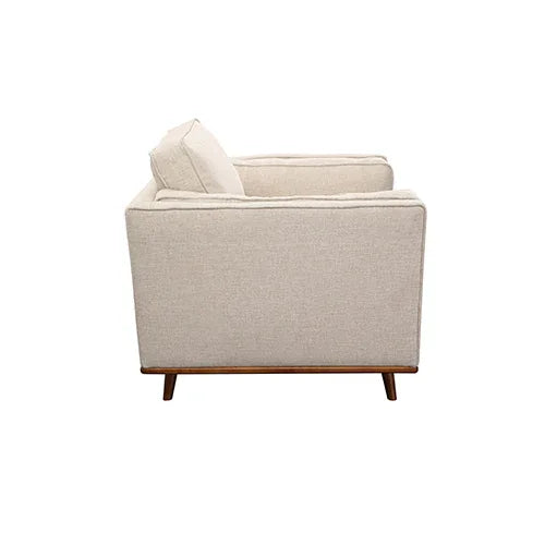 Single Seater Armchair Sofa Modern Lounge Accent Chair in Beige Fabric with Wooden Frame - Mekamart Australia