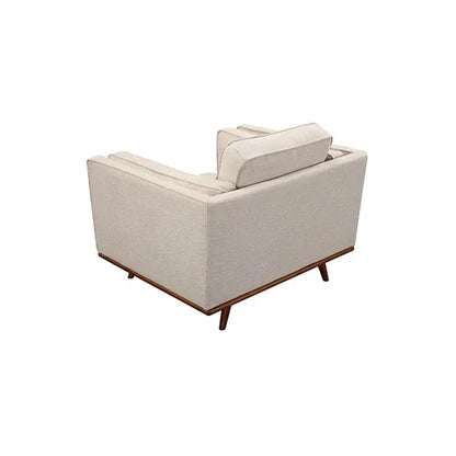 Single Seater Armchair Sofa Modern Lounge Accent Chair in Beige Fabric with Wooden Frame - Mekamart Australia