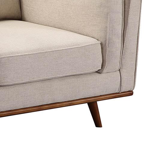Single Seater Armchair Sofa Modern Lounge Accent Chair in Beige Fabric with Wooden Frame - Mekamart Australia