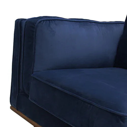3 Seater Sofa Soft Blue in Soft Blue Velvet Fabric Lounge Set for Living Room Couch with Wooden Frame - Mekamart Australia