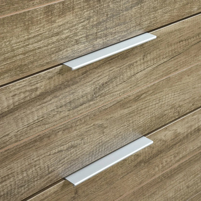 Tallboy with 5 Storage Drawers Natural Wood like MDF in Oak Colour - Mekamart Australia
