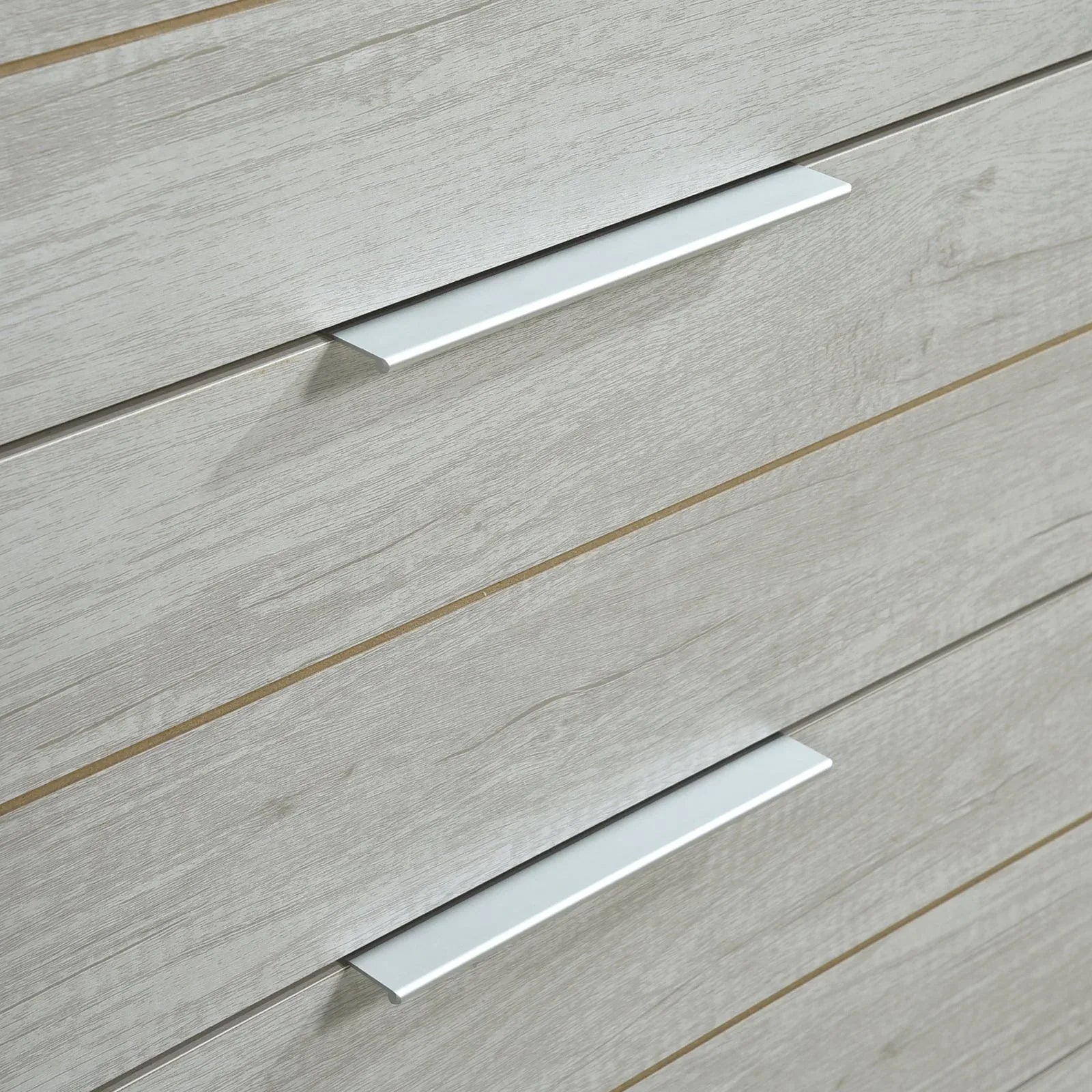 Tallboy with 5 Storage Drawers Natural Wood like MDF in White Ash Colour - Mekamart Australia