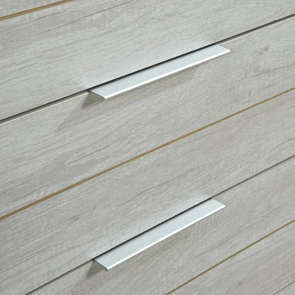Tallboy with 5 Storage Drawers Natural Wood like MDF in White Ash Colour - Mekamart Australia