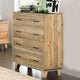 Tallboy with 4 Storage Drawers in Wooden Light Brown Colour - Mekamart Australia