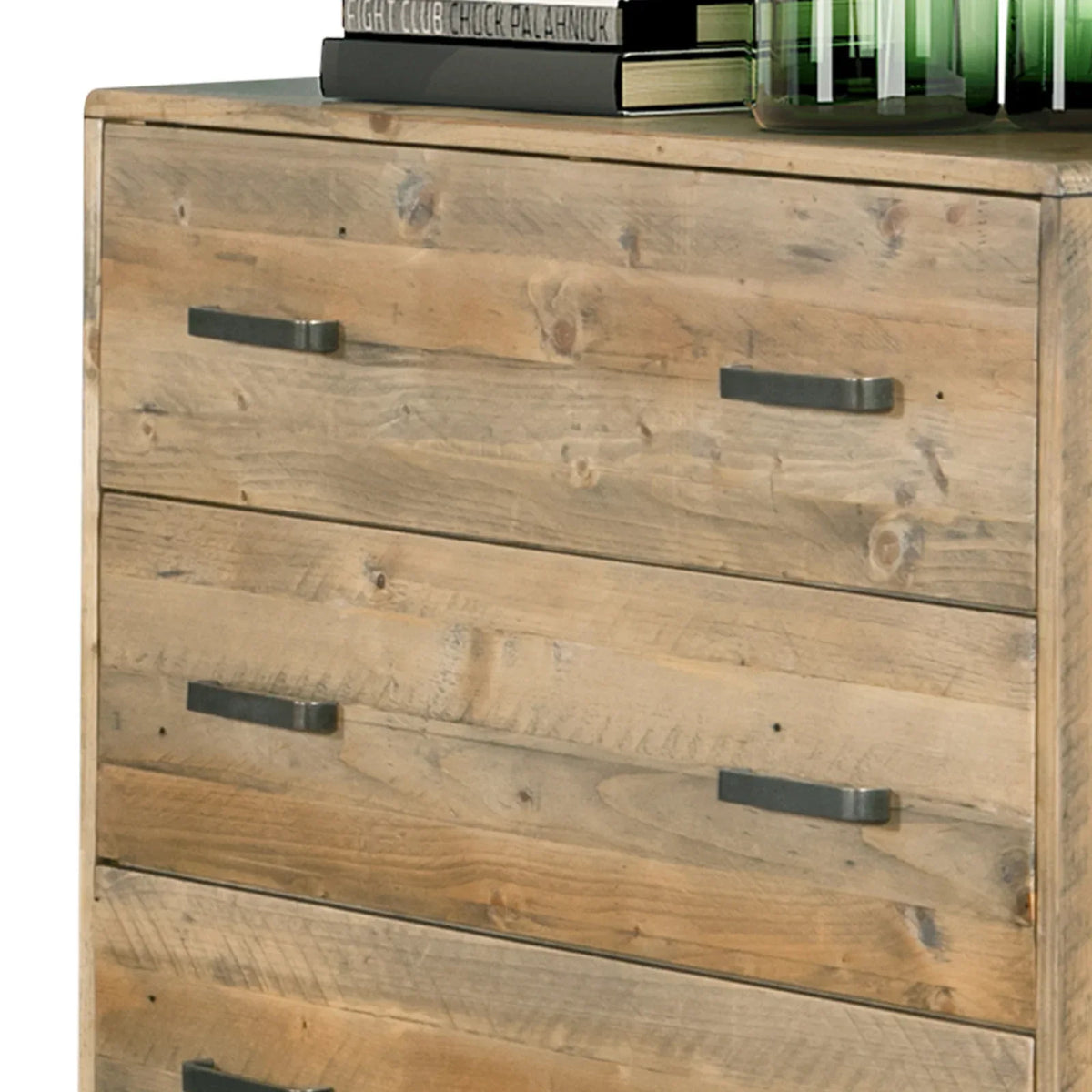 Tallboy with 4 Storage Drawers in Wooden Light Brown Colour - Mekamart Australia