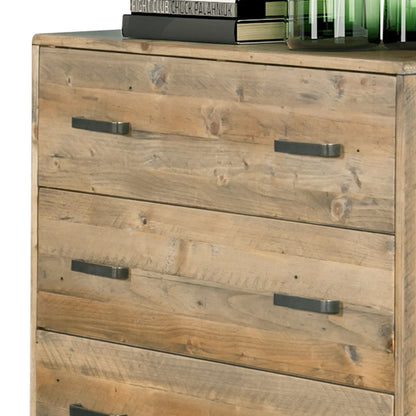 Tallboy with 4 Storage Drawers in Wooden Light Brown Colour - Mekamart Australia
