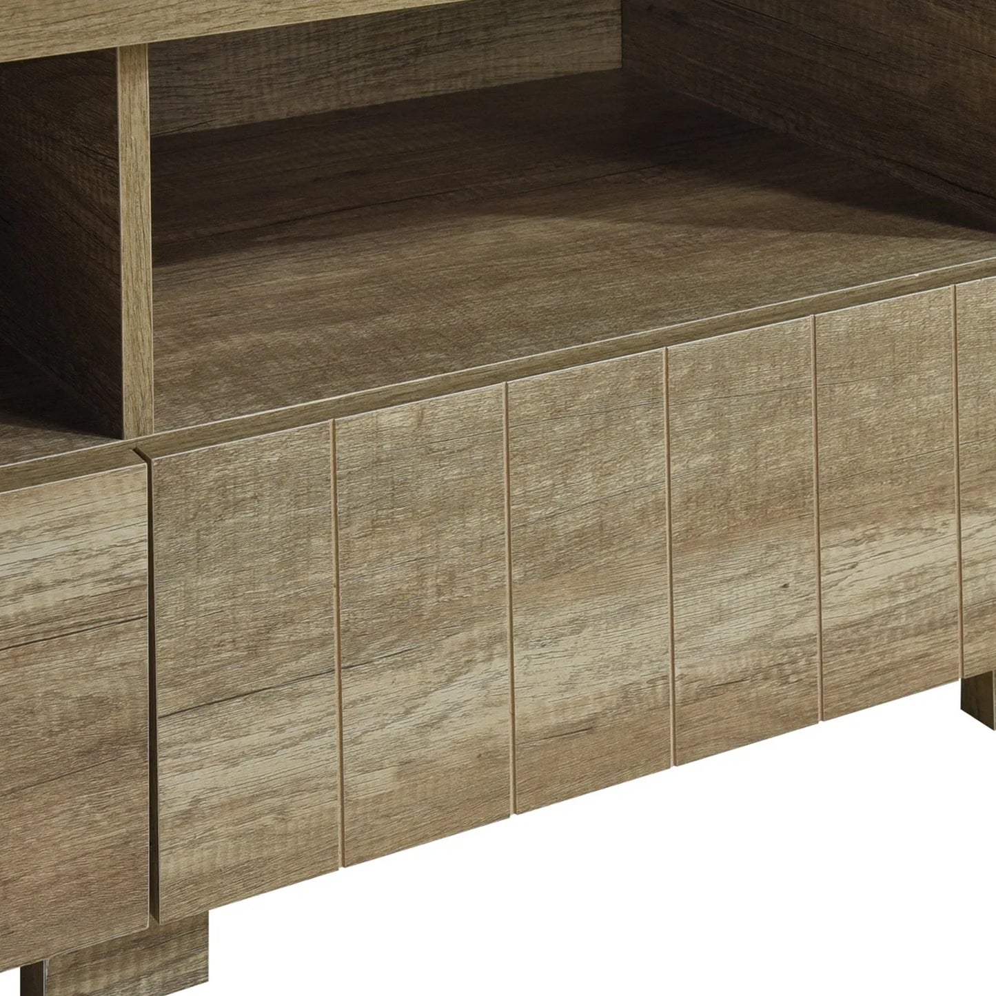 TV Cabinet 3 Storage Drawers with Shelf Natural Wood like MDF Entertainment Unit in Oak Colour - Mekamart Australia