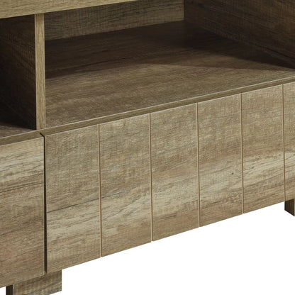 TV Cabinet 3 Storage Drawers with Shelf Natural Wood like MDF Entertainment Unit in Oak Colour - Mekamart Australia