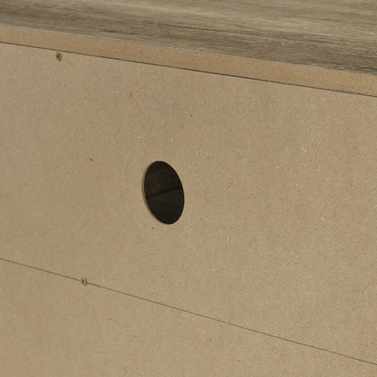 TV Cabinet 3 Storage Drawers with Shelf Natural Wood like MDF Entertainment Unit in Oak Colour - Mekamart Australia