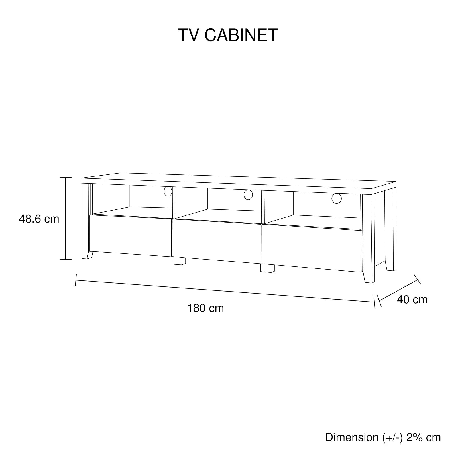 TV Cabinet 3 Storage Drawers with Shelf Natural Wood like MDF Entertainment Unit in Oak Colour - Mekamart Australia