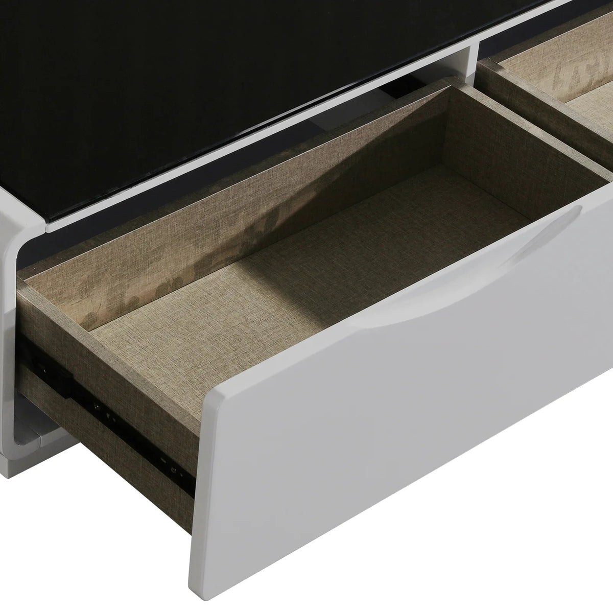 TV Cabinet with 3 Storage Drawers With High Glossy Assembled Entertainment Unit in Black & White colour - Mekamart Australia