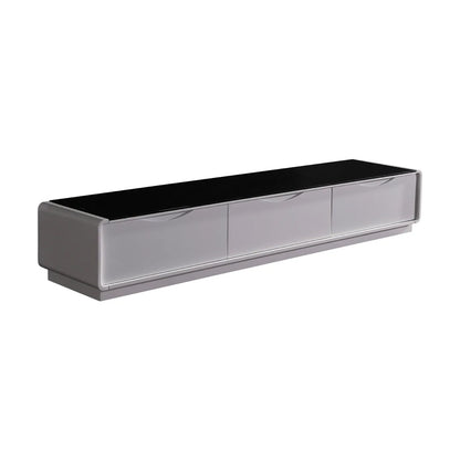 TV Cabinet with 3 Storage Drawers With High Glossy Assembled Entertainment Unit in Black & White colour - Mekamart Australia