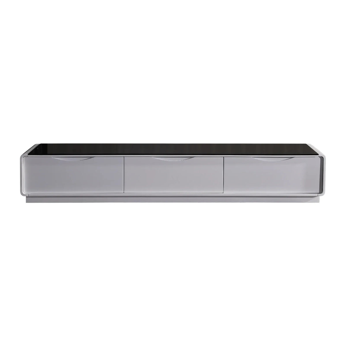 TV Cabinet with 3 Storage Drawers With High Glossy Assembled Entertainment Unit in Black & White colour - Mekamart Australia