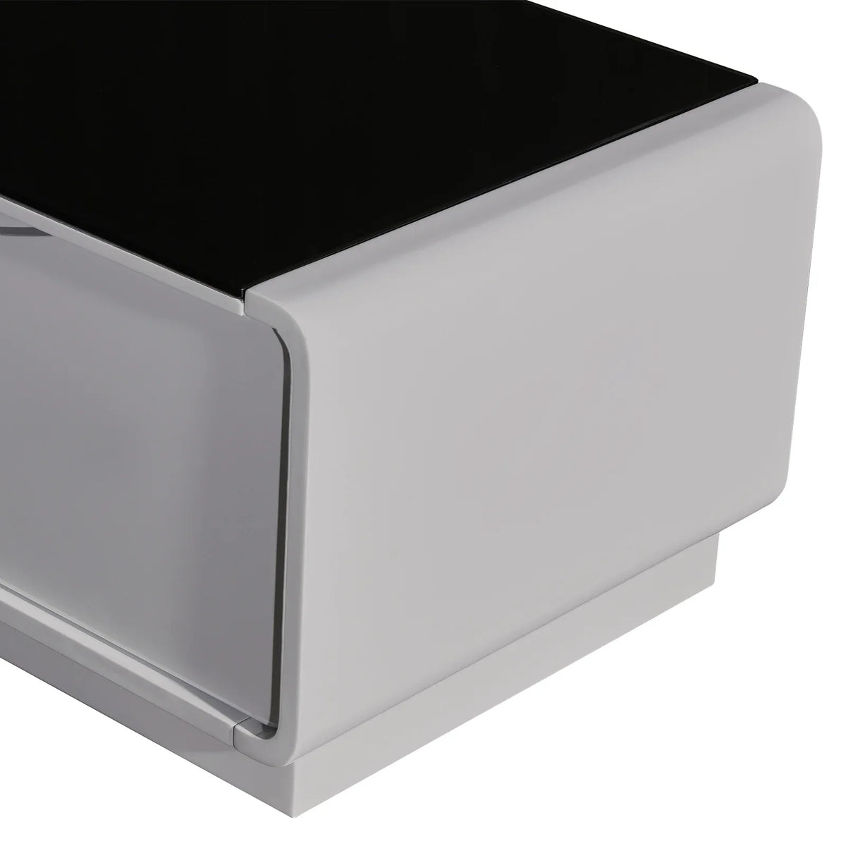 TV Cabinet with 3 Storage Drawers With High Glossy Assembled Entertainment Unit in Black & White colour - Mekamart Australia
