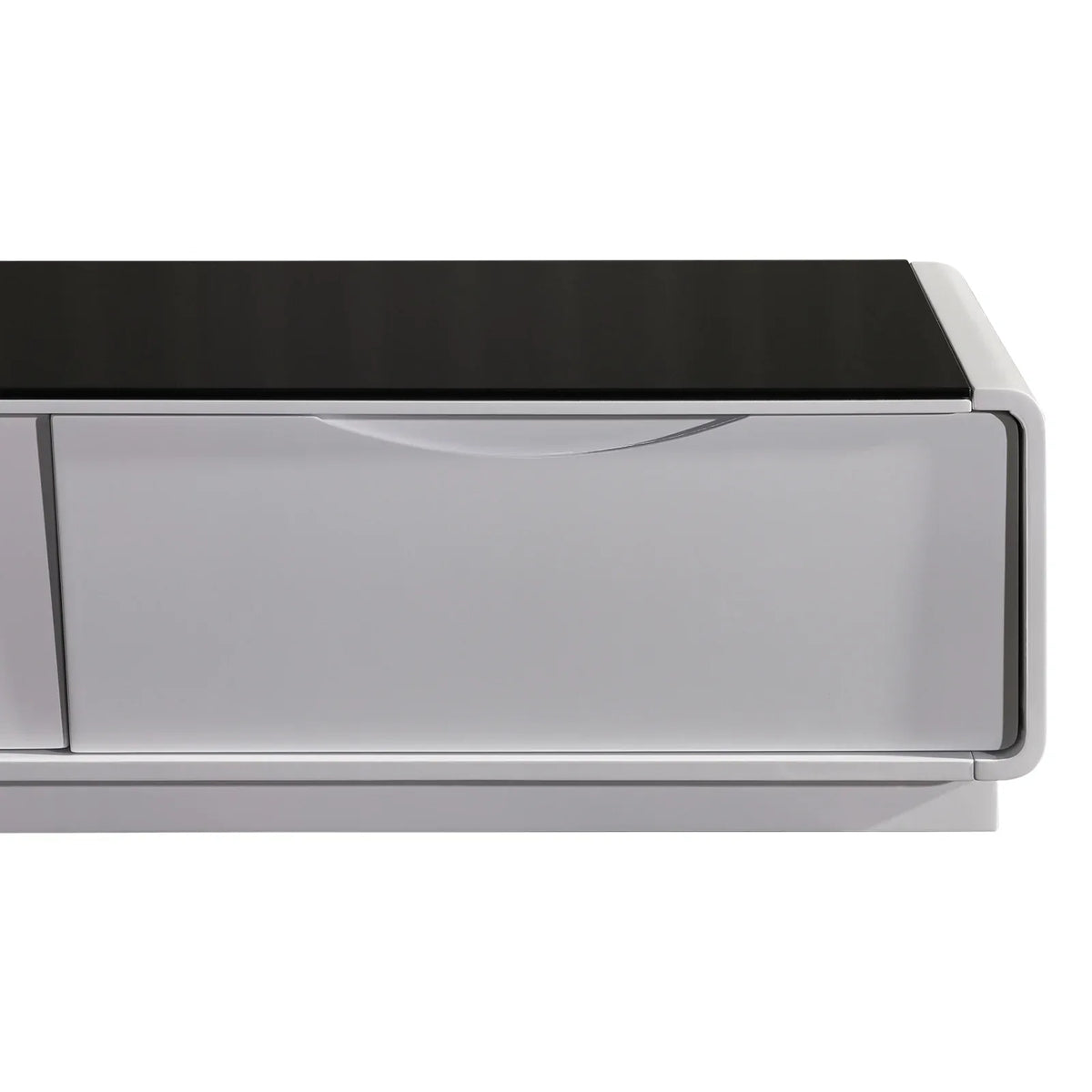TV Cabinet with 3 Storage Drawers With High Glossy Assembled Entertainment Unit in Black & White colour - Mekamart Australia