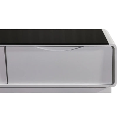 TV Cabinet with 3 Storage Drawers With High Glossy Assembled Entertainment Unit in Black & White colour - Mekamart Australia