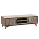 TV Cabinet with 2 Storage Drawers Cabinet Solid Acacia Wooden Entertainment Unit in Sliver Bruch Colour - Mekamart Australia
