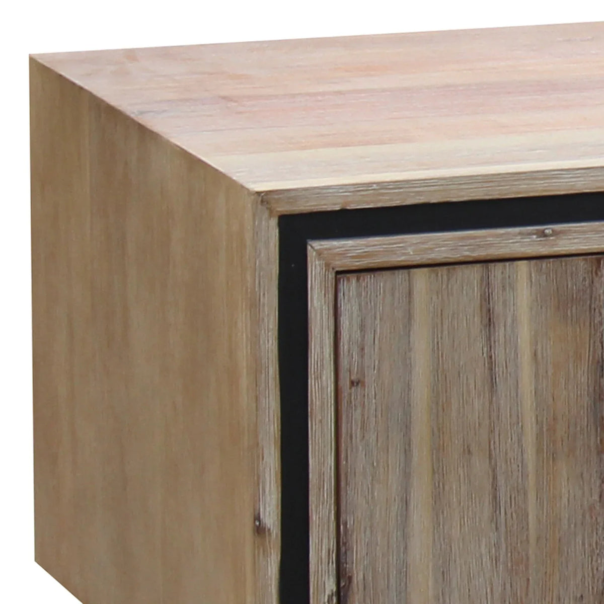TV Cabinet with 2 Storage Drawers Cabinet Solid Acacia Wooden Entertainment Unit in Sliver Bruch Colour - Mekamart Australia
