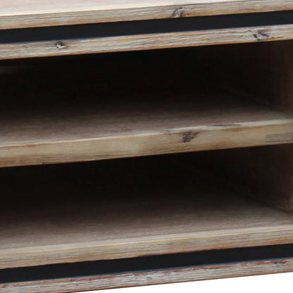 TV Cabinet with 2 Storage Drawers Cabinet Solid Acacia Wooden Entertainment Unit in Sliver Bruch Colour - Mekamart Australia