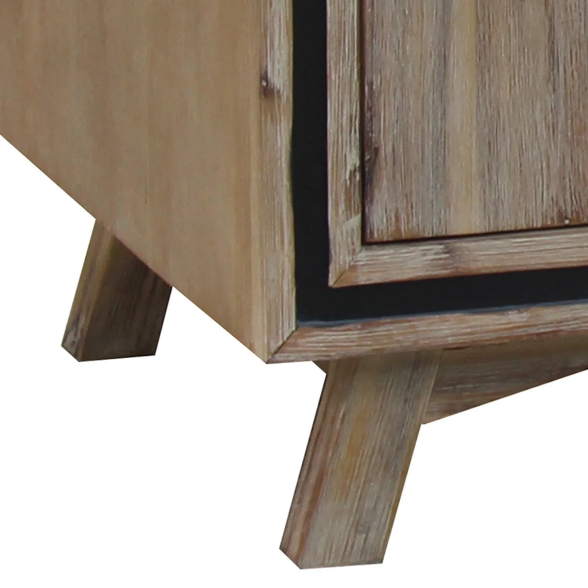 TV Cabinet with 2 Storage Drawers Cabinet Solid Acacia Wooden Entertainment Unit in Sliver Bruch Colour - Mekamart Australia
