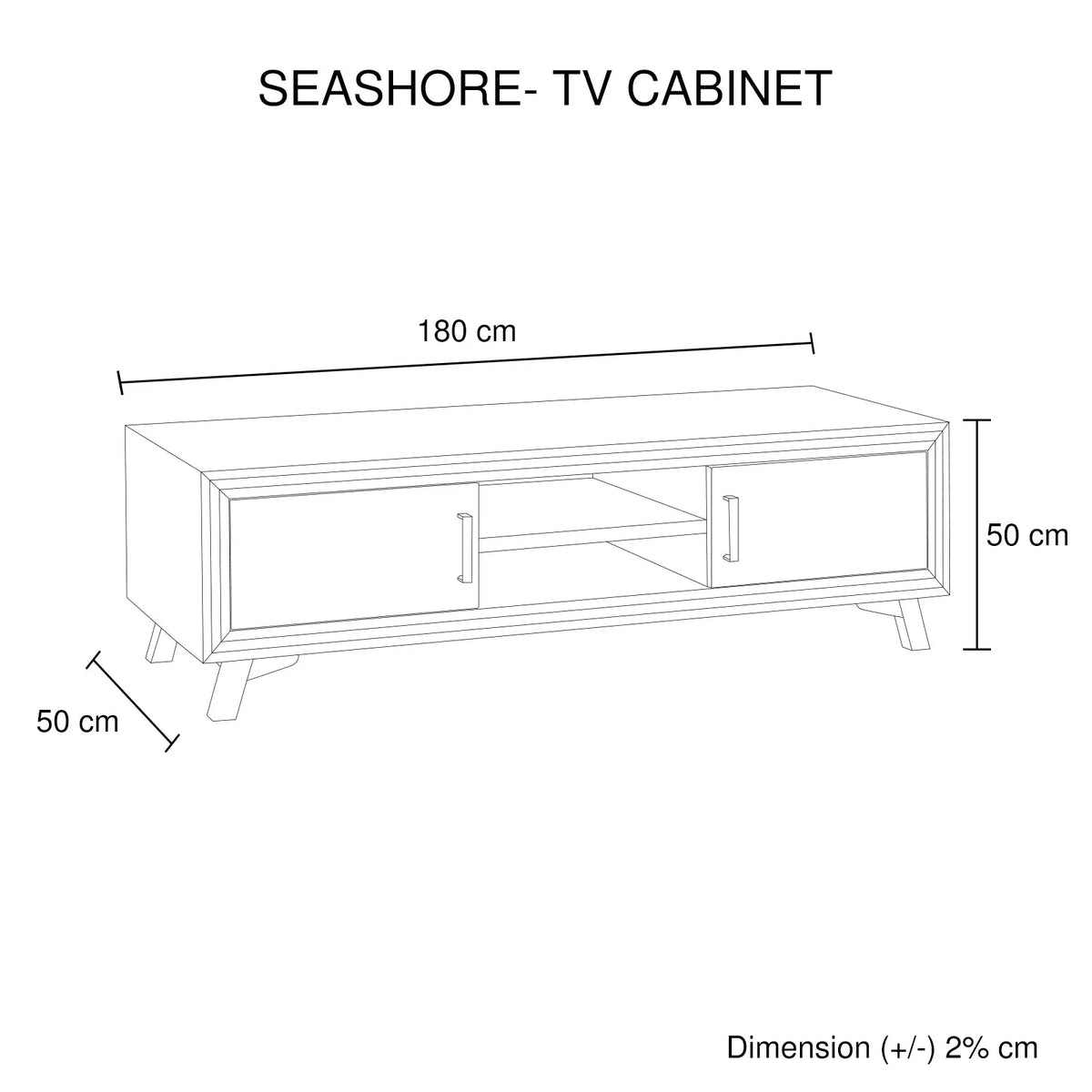 TV Cabinet with 2 Storage Drawers Cabinet Solid Acacia Wooden Entertainment Unit in Sliver Bruch Colour - Mekamart Australia
