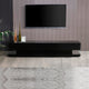 TV Cabinet with 3 Storage Drawers With High Glossy Assembled Entertainment Unit in Black colour - Mekamart Australia
