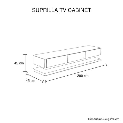 TV Cabinet with 3 Storage Drawers With High Glossy Assembled Entertainment Unit in Black colour - Mekamart Australia