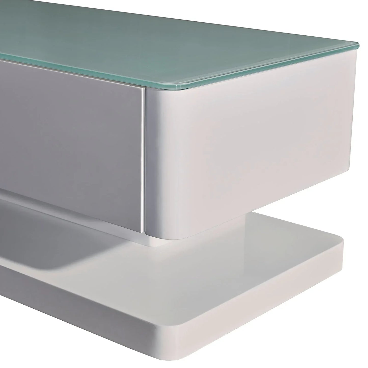 TV Cabinet with 3 Storage Drawers With High Glossy Assembled Entertainment Unit in White colour - Mekamart Australia