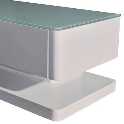 TV Cabinet with 3 Storage Drawers With High Glossy Assembled Entertainment Unit in White colour - Mekamart Australia
