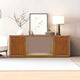TV Cabinet MDF Brown Colour Two Sideboards Open Space - Mekamart Australia