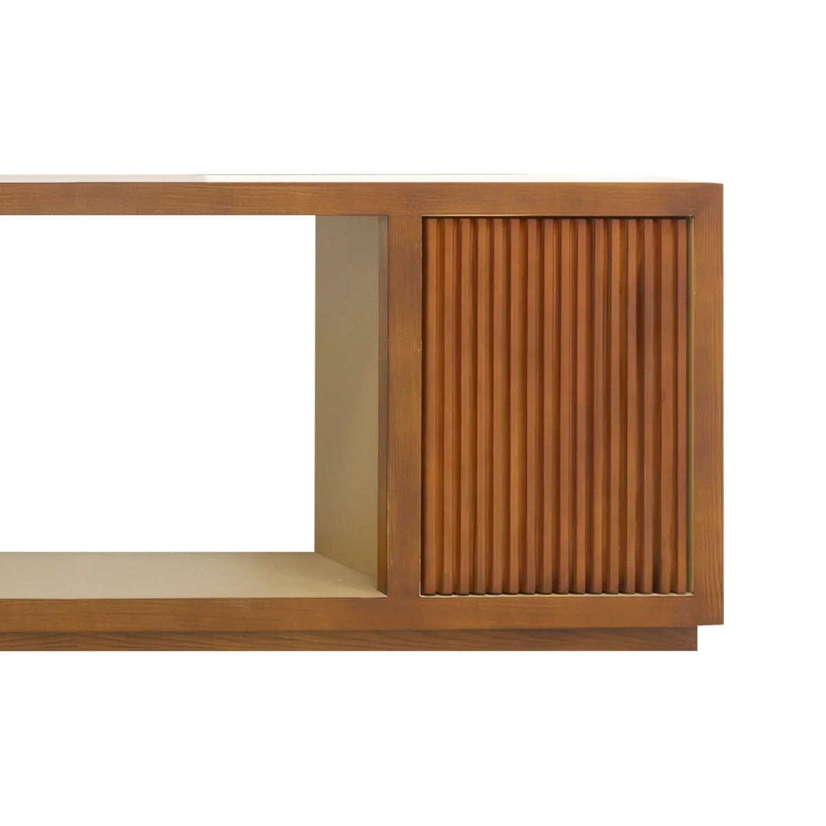 TV Cabinet MDF Brown Colour Two Sideboards Open Space - Mekamart Australia